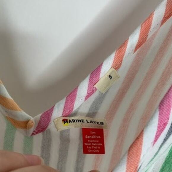 Marine Layer Sleeveless Corinne Rainbow Striped Maxi Dress Small - Picture 13 of 16